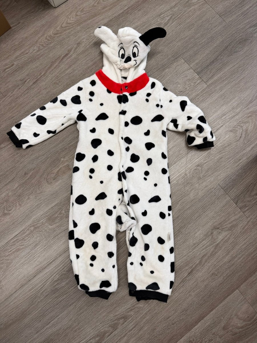 Dalmatian Costume – 110cm | White with Polka Dots - Nest and Sprout-Consignment