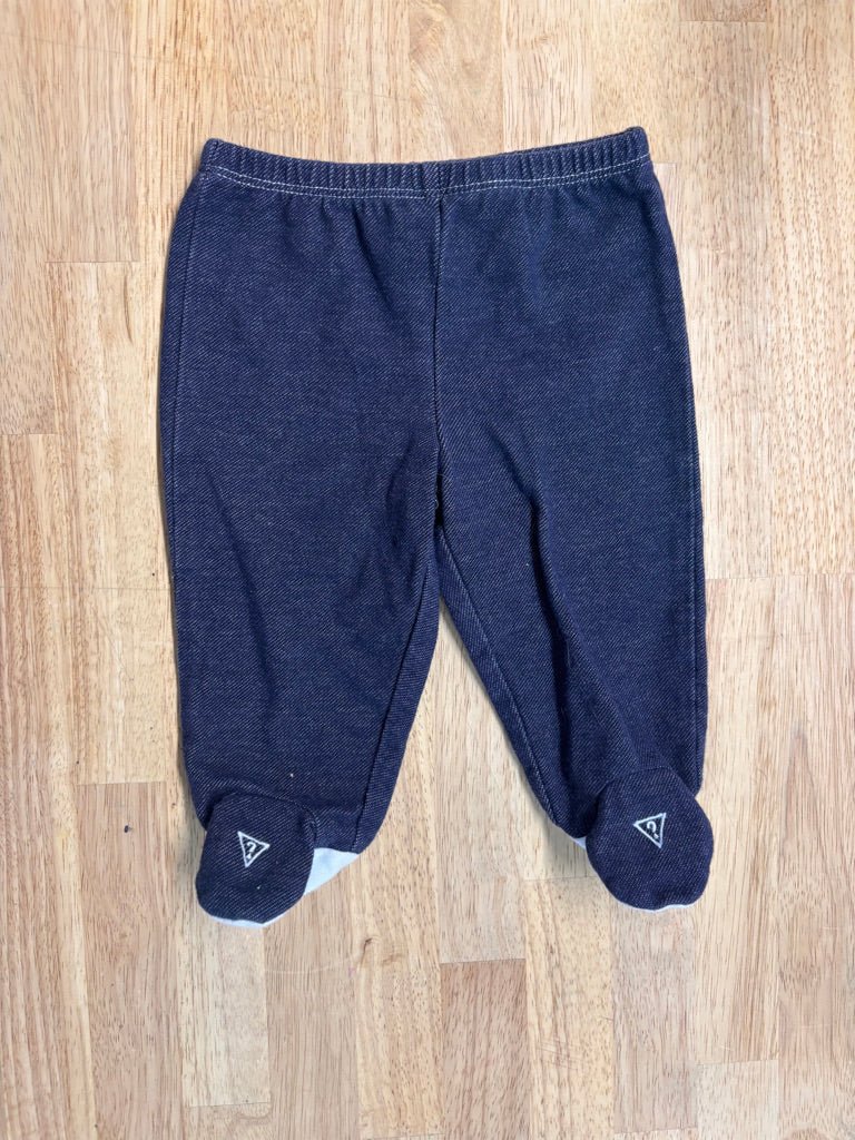 Guess Jeans 3 - 6 Month Stretchy Denim Footed Pants - Nest and Sprout - Consignment