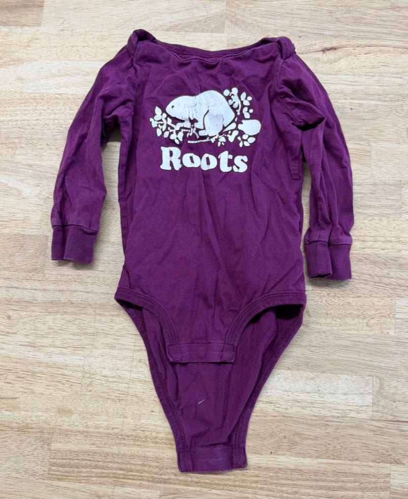 Roots Bodysuit – 18–24M | Eggplant Long Sleeve | Play - Nest and Sprout - Consignment