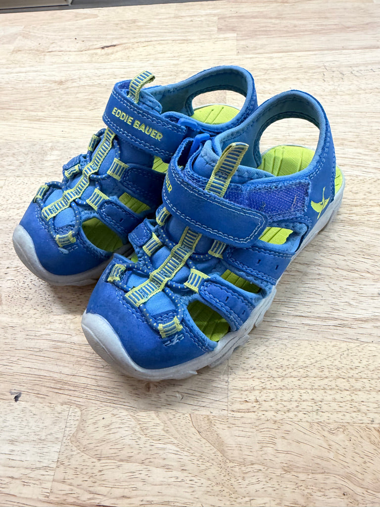 Eddie Bauer Closed-Toe Sandals – 12 (EU 30) | Blue & Neon Green