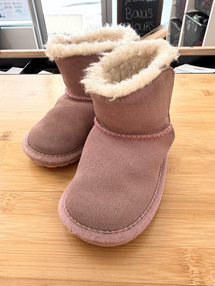 EMU Australia Wool-Lined Boots – 12–18M (EU 21) | Pink Suede | Play