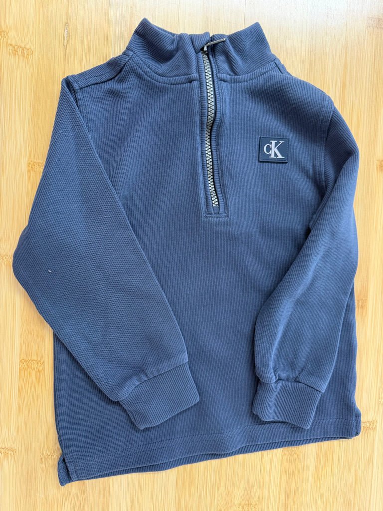 Calvin Klein Quarter Zip – One Size | Navy Turtle Mock Neck Ribbed - Nest and Sprout-Consignment