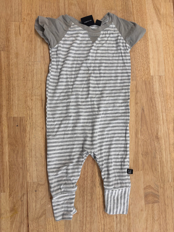 Vonbon 0-3M Grey Stripe Romper