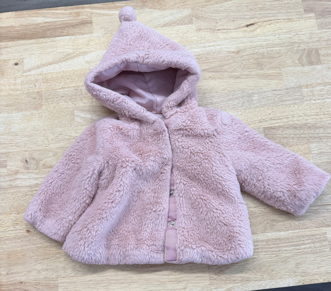 Primark Faux Fur Hooded Jacket – 3–6M