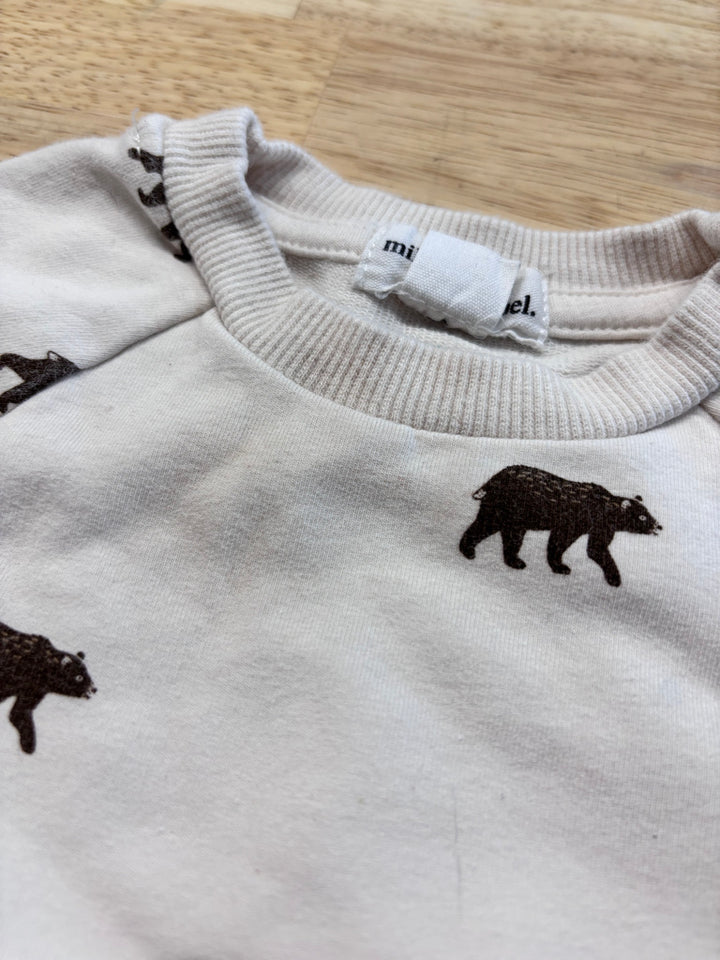 Miles the Label 12M Cream Bear Print Sweatshirt imperfect