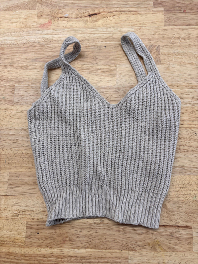 Streetwear Society Adult M (Youth 10–12 Fit) Crochet Top – Beige