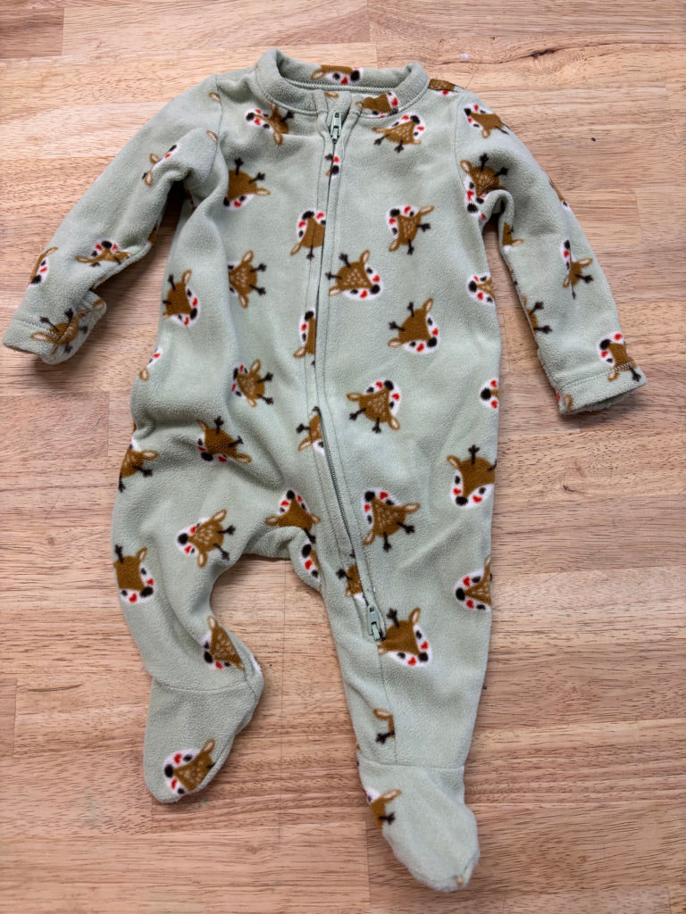 Old Navy Fleece Sleeper – Size 3M Reindeer Print