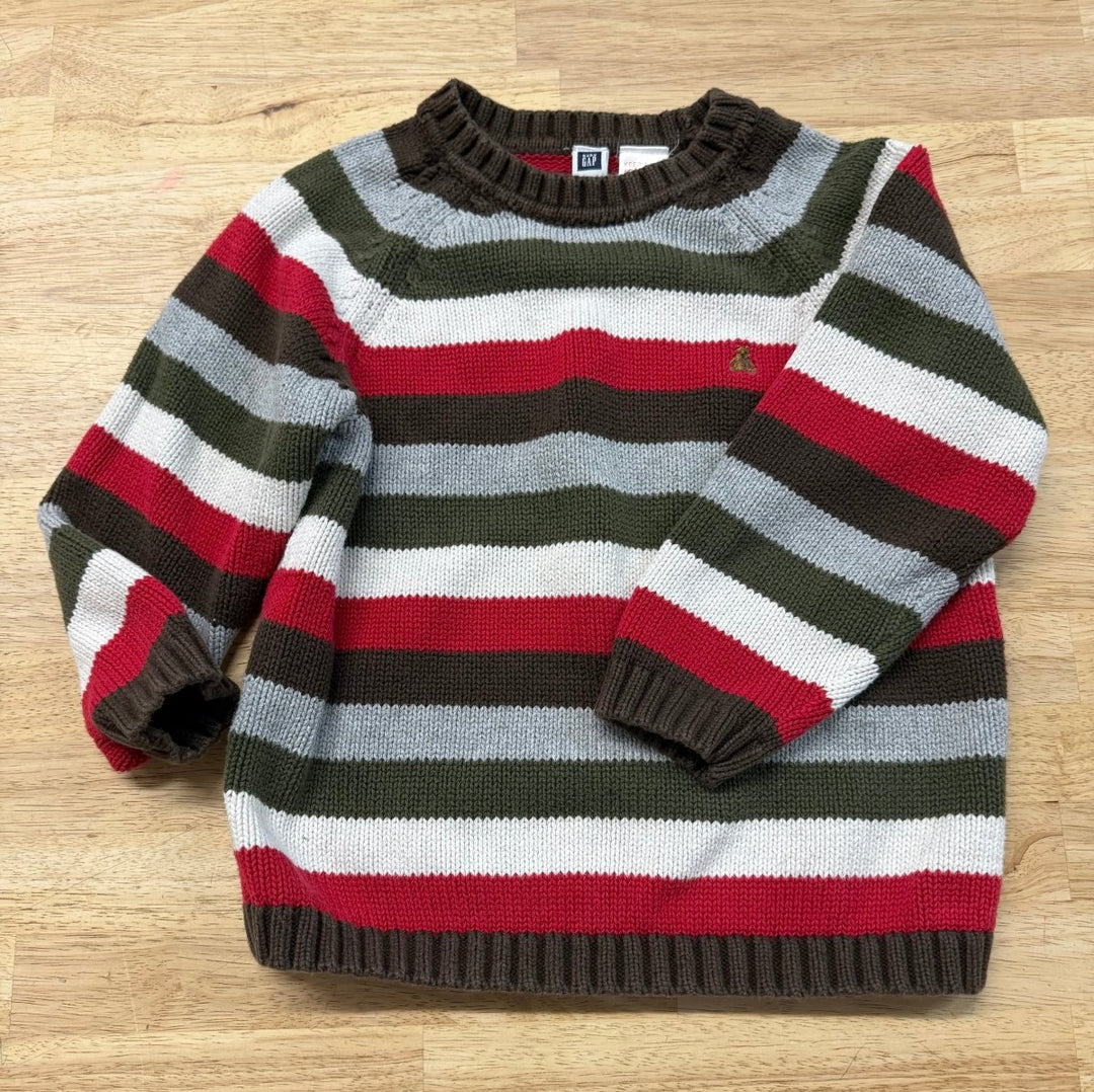 Gap Knit Sweater – 4 | Red, White, Green, Grey and Brown - Nest and Sprout-Consignment