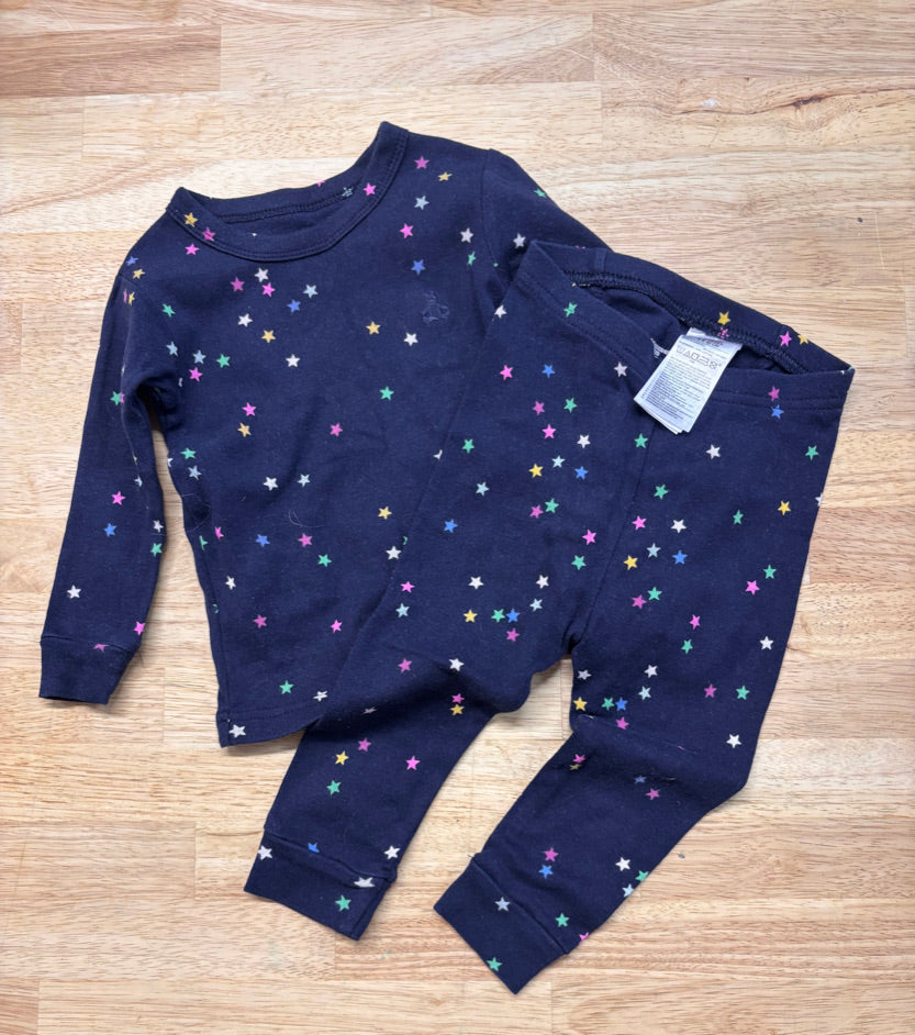GAP Two-Piece PJ Set – Size 12-18M Navy Star Print