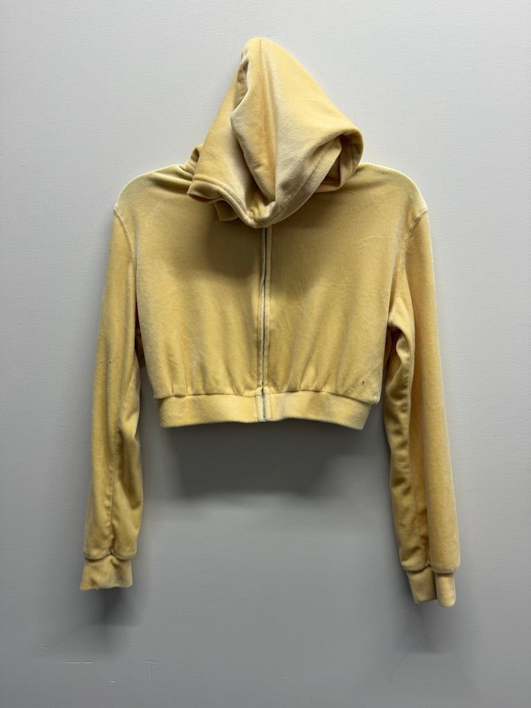 H&M Divided Velour Zip-Up Hoodie Jacket – S (12Y Fit) | Yellow Adult - Nest and Sprout-Consignment