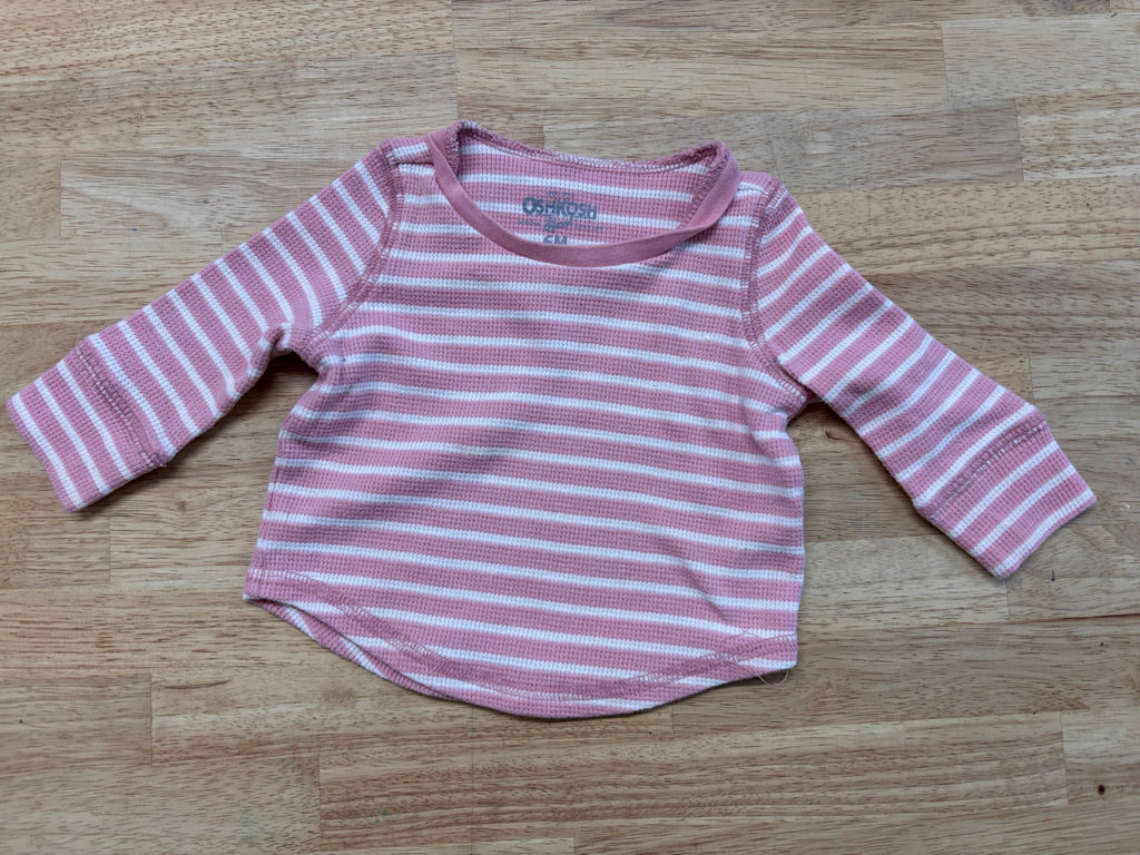 OshKosh Shirt – 6M Waffle Knit Stripe