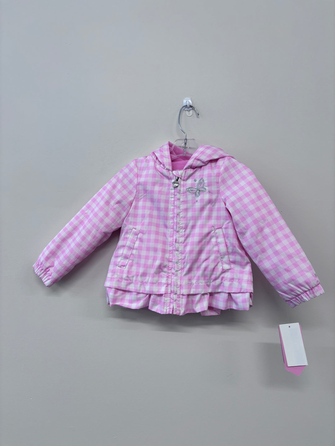 London Fog Size 24 Month Jacket, Pink with Butterflies