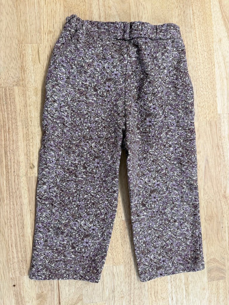 Wheat Jogger Pant – Floral Purple | Wide Leg - Nest and Sprout-Consignment