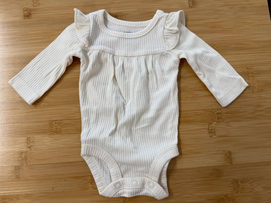 Carter's Ribbed Ruffle Arm Bodysuit – Newborn | Long Sleeve - Nest and Sprout-Consignment