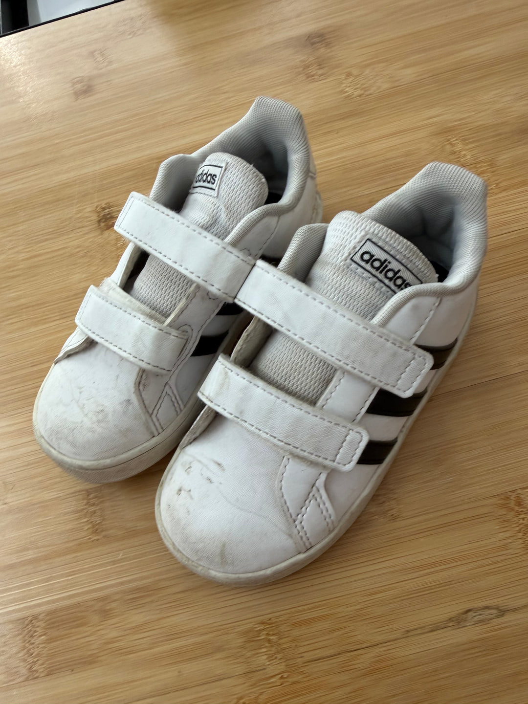 Adidas Velcro Shoe – 9 | White and Black | Two-Strap