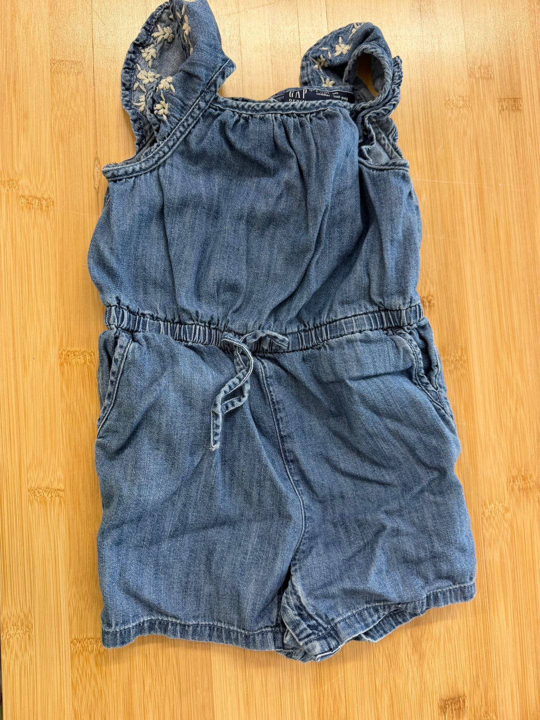 Gap Floral Embroidery Denim Jumpsuit – 2Y | Romper Style