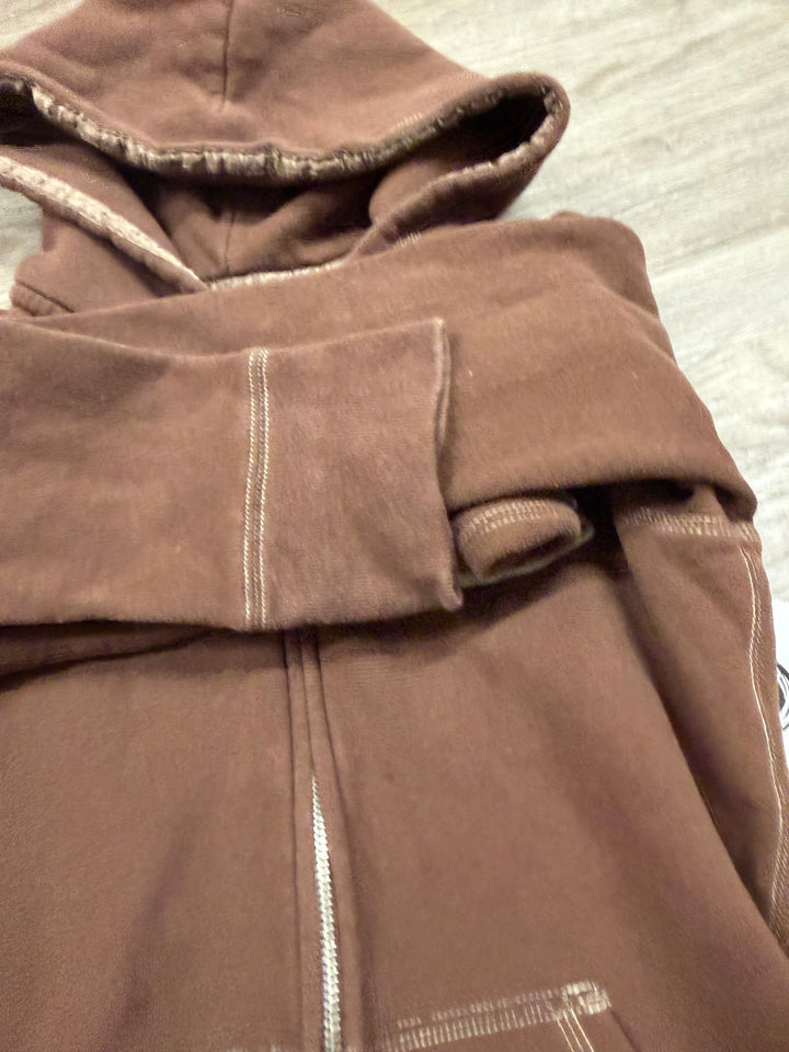Abercrombie Hooded Zip Up Jacket  Large| Brown | Cotton Polyester