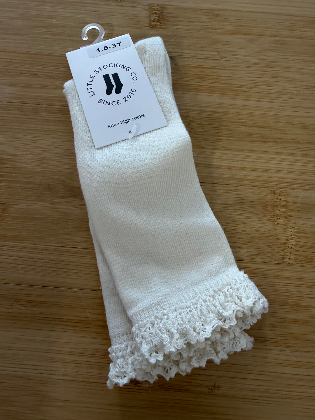Little Stocking Co Ivory Ruffle Cream Sock – 1.5–3Y | NWT