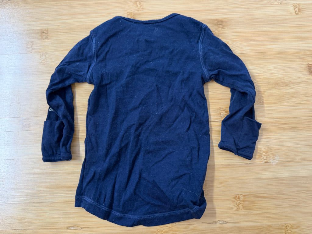 Iksplor Merino Long Sleeve Top – 12–24M | Small Hole at Hemline