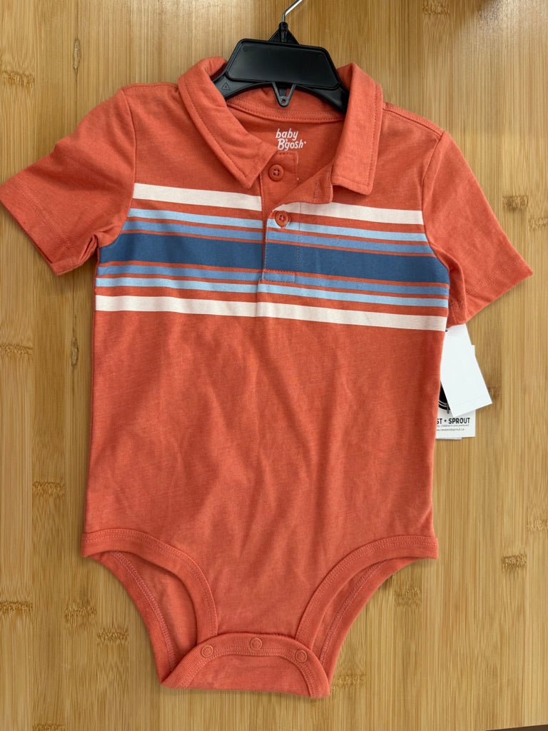 Baby B’gosh Polo Shirt – Size 24M (Orange Stripe, NWT) - Nest and Sprout-Consignment