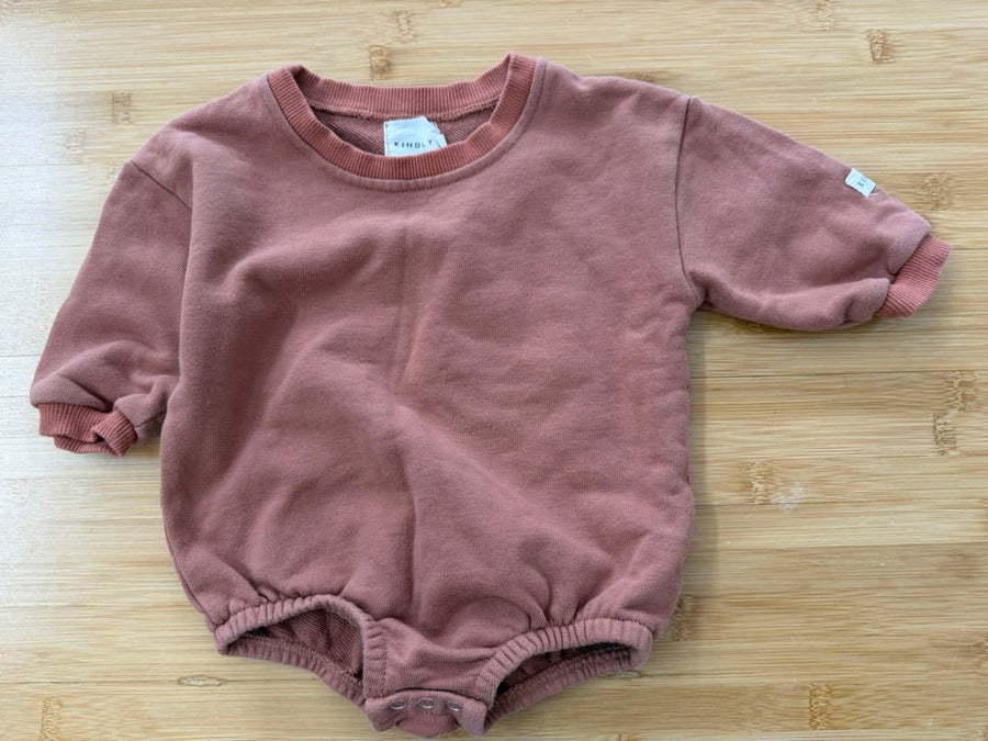 Kindly Sweatshirt Bodysuit – 3–6M | Brown - Nest and Sprout-Consignment