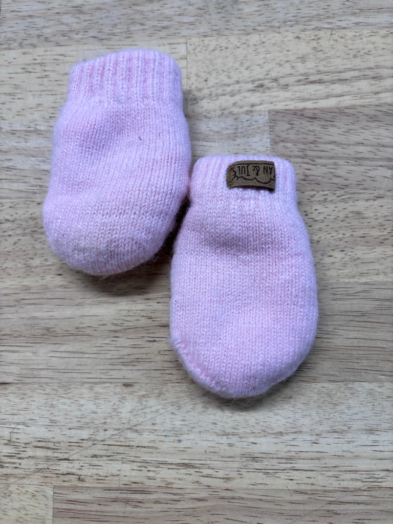 Jan & Jul Knit Mittens Size Small – Light Pink