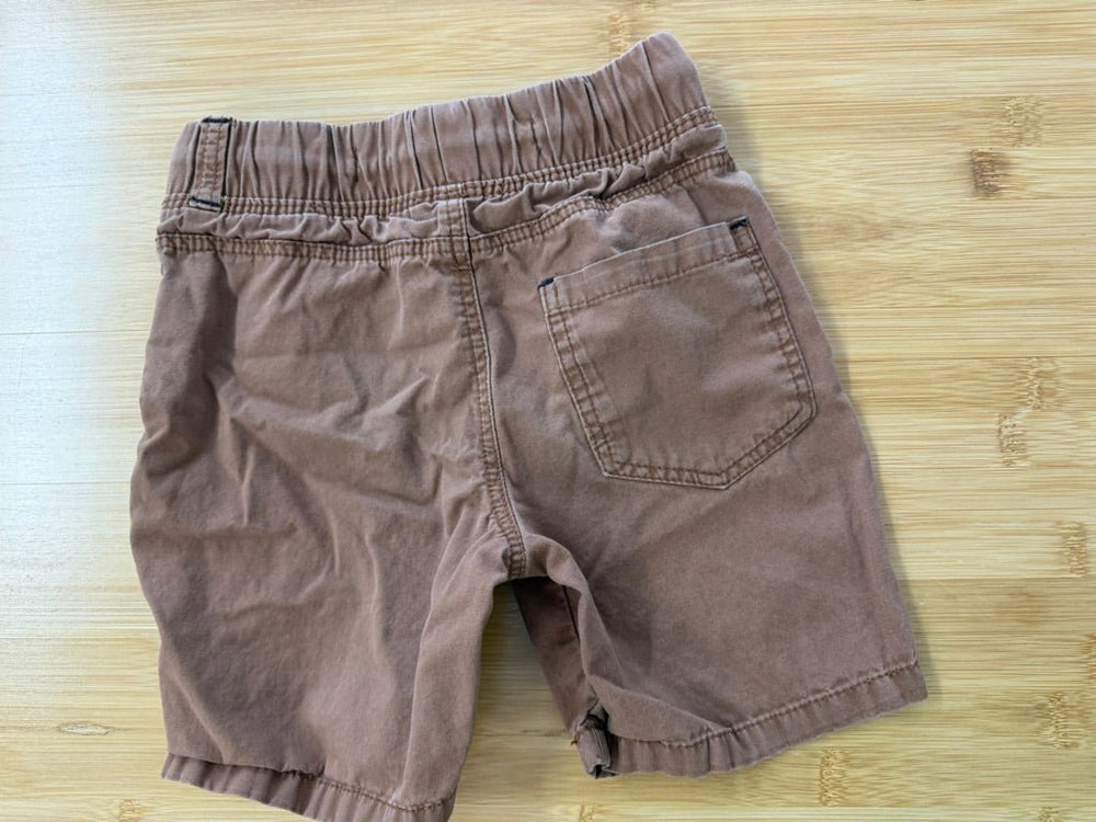 Denim Co Pull-On Shorts –3/4 | Brown Elastic Waist | Play - Nest and Sprout-Consignment