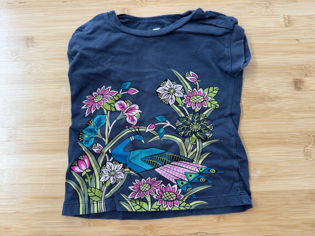 Tea Collection Bird in Flower Navy Short Sleeve Top – 3