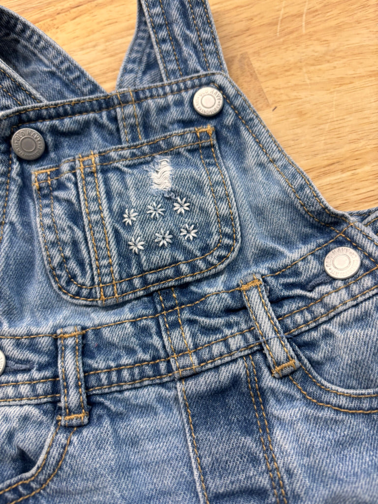 Old Navy Denim Overalls with Daisies – Size 0–3M