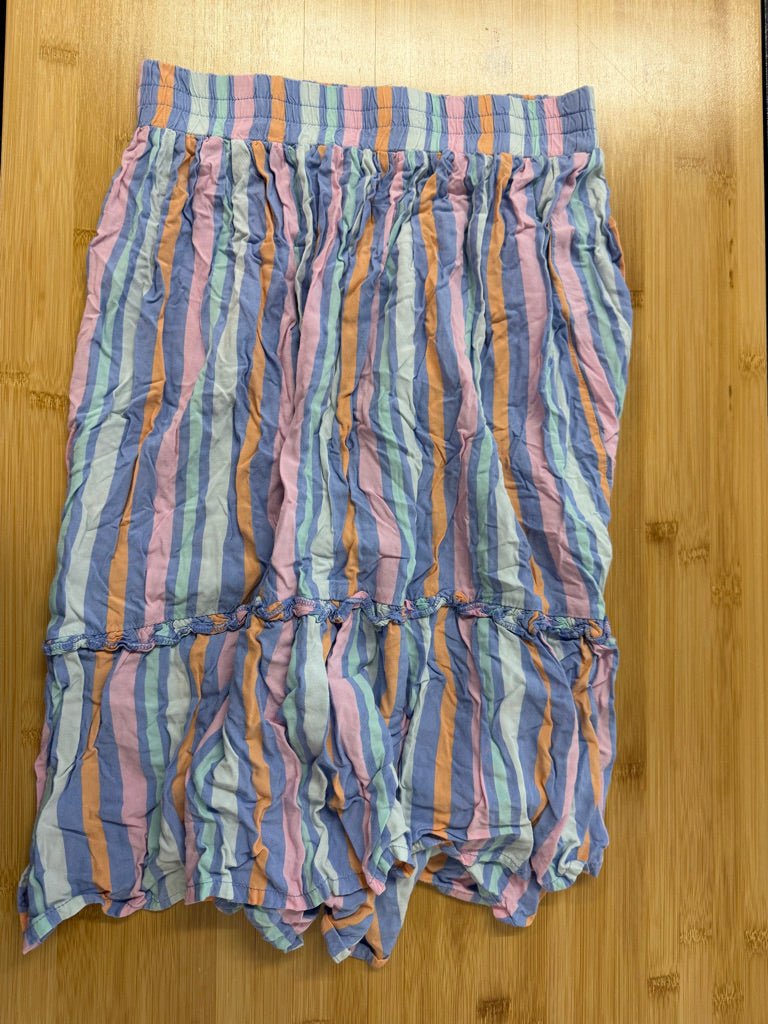 OshKosh Viscose Skirt – 10 | Periwinkle Orange Cream Stripe - Nest and Sprout - Consignment