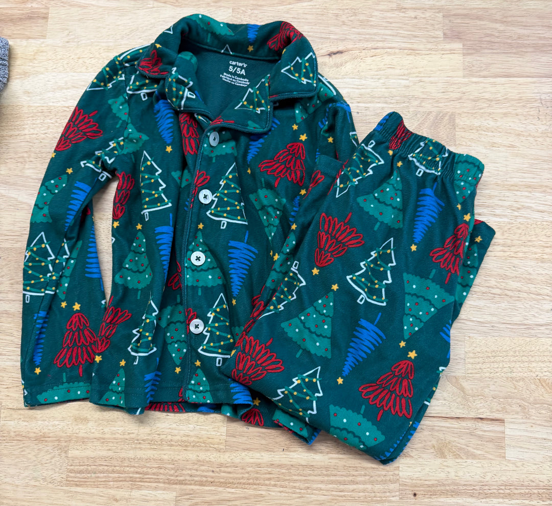 Carter's Christmas Tree Fleece PJ Set – 5 | Holiday