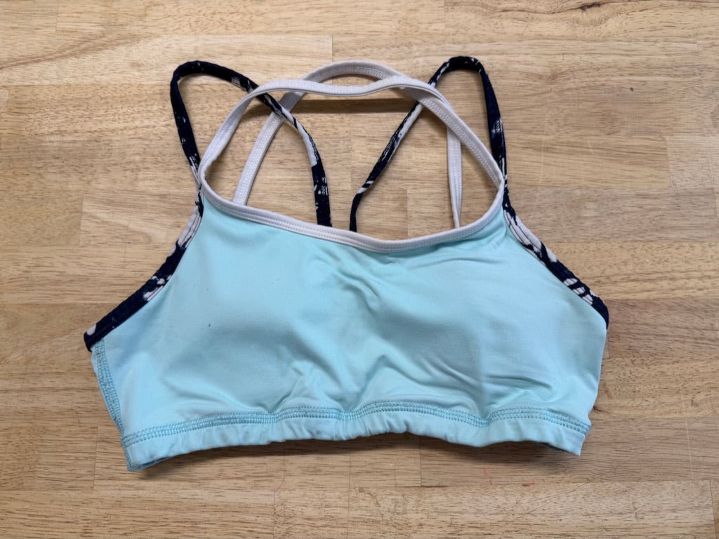 Triple Flip Sports Bra Mint Navy | Size 32 cm - Nest and Sprout - Consignment