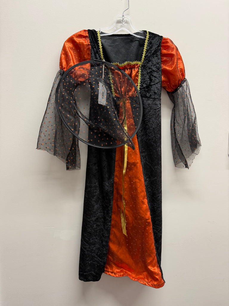 Rubies Glitter Witch Costume – Youth M | Orange & Black With Hat | Holiday