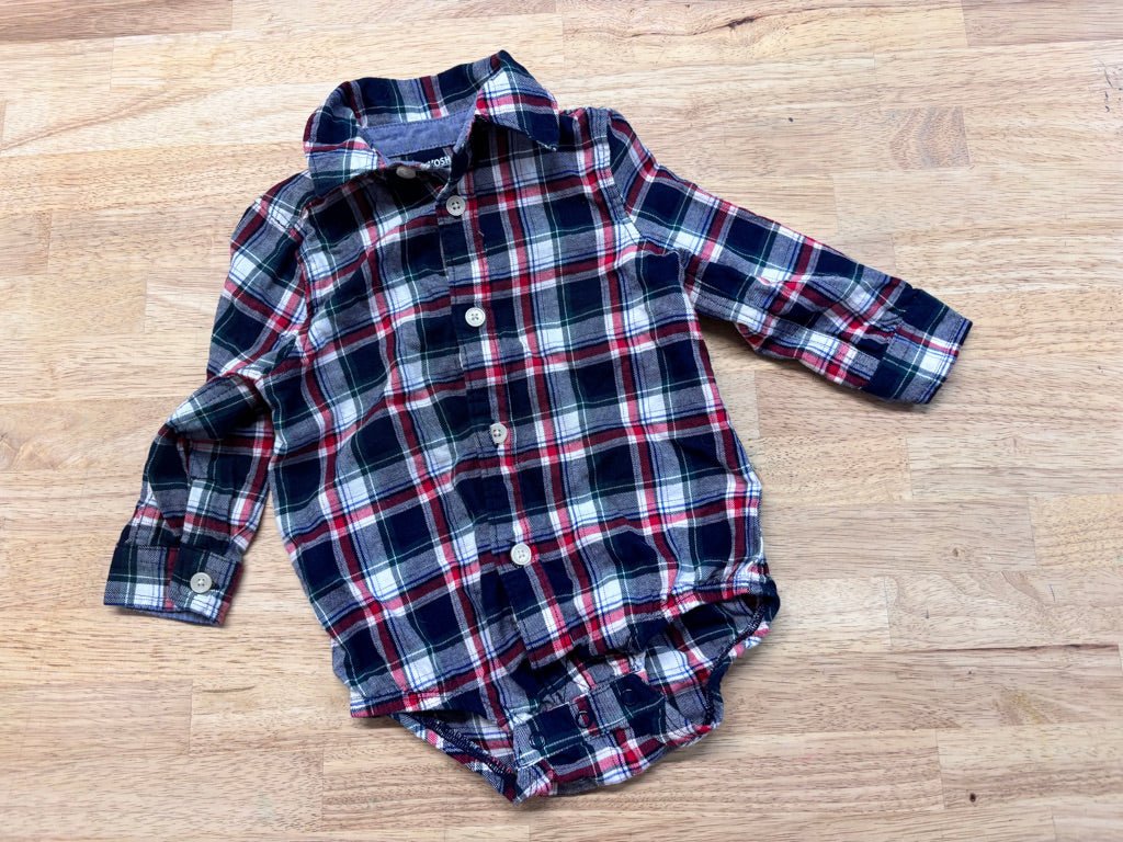 Baby B’gosh Plaid Bodysuit Shirt – 18M - Nest and Sprout - Consignment