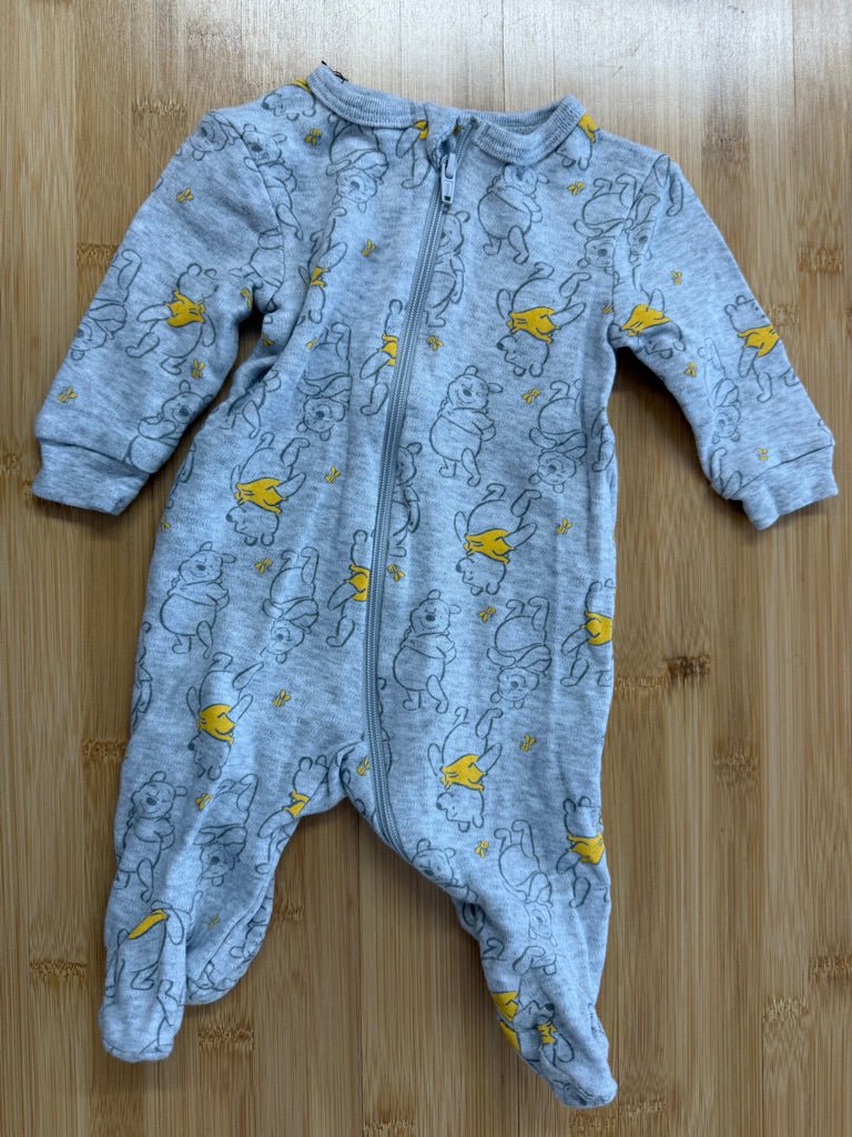 Disney Baby Winnie the Pooh Footed Sleeper – Newborn | Grey - Nest and Sprout-Consignment