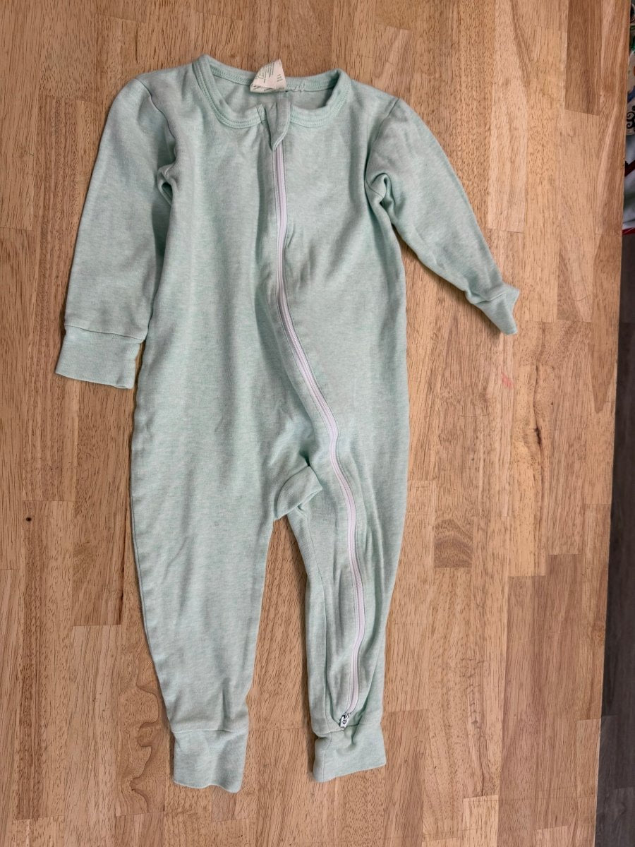 Parade ORgancis Light Mint Footless Two-Way Zip Sleeper – 18-24M - Nest and Sprout-Consignment