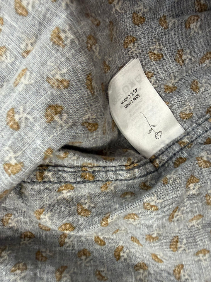 Noralee Button Down Shirt – 2 | Grey with Yellow Florals