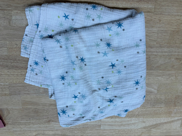 aden + anais Blue Star Muslin Blanket