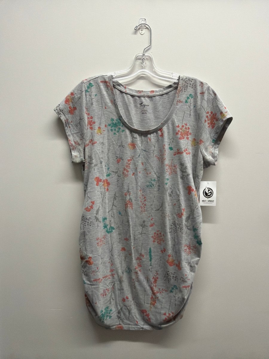 Thyme Maternity Shirt – L | Grey - Nest and Sprout - Consignment