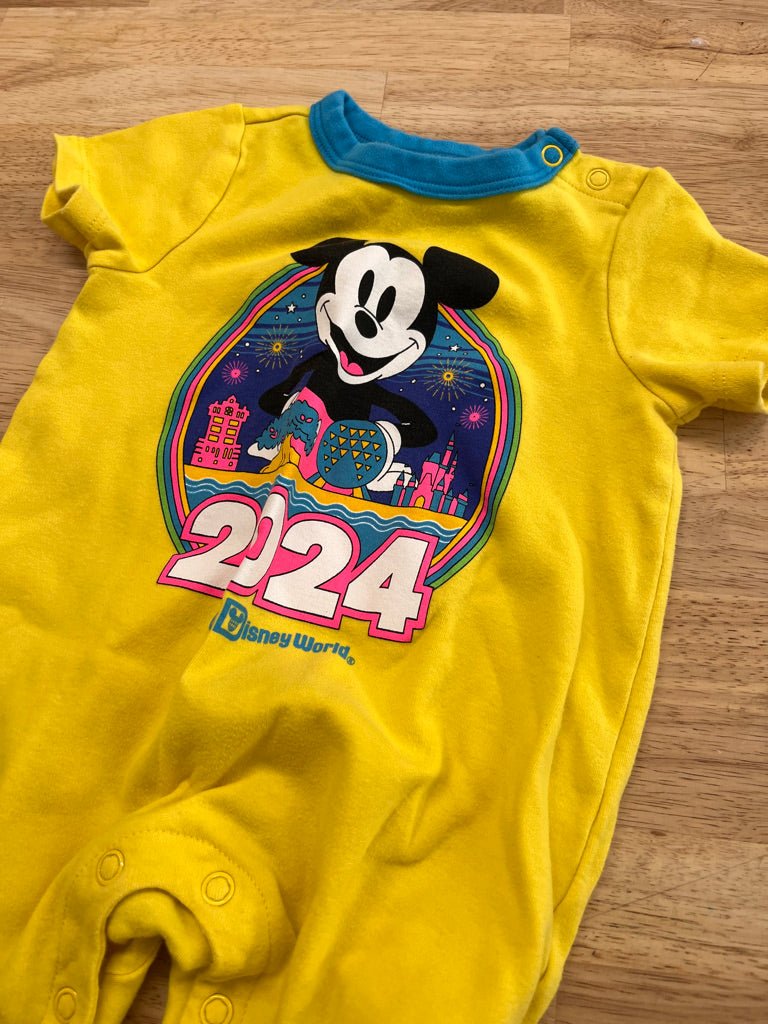 Disney Baby 12–18M Bright Yellow 2024 Romper - Nest and Sprout - Consignment