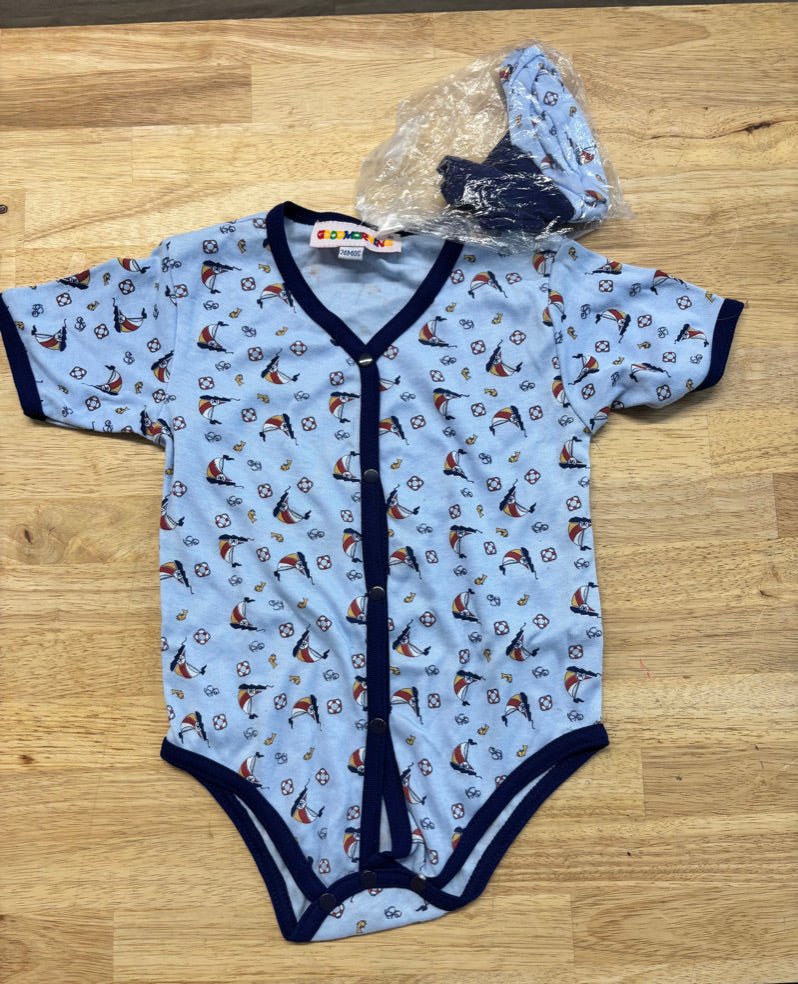 Good Morning Button - Down Bodysuit Set – 24M - Nest and Sprout - Consignment