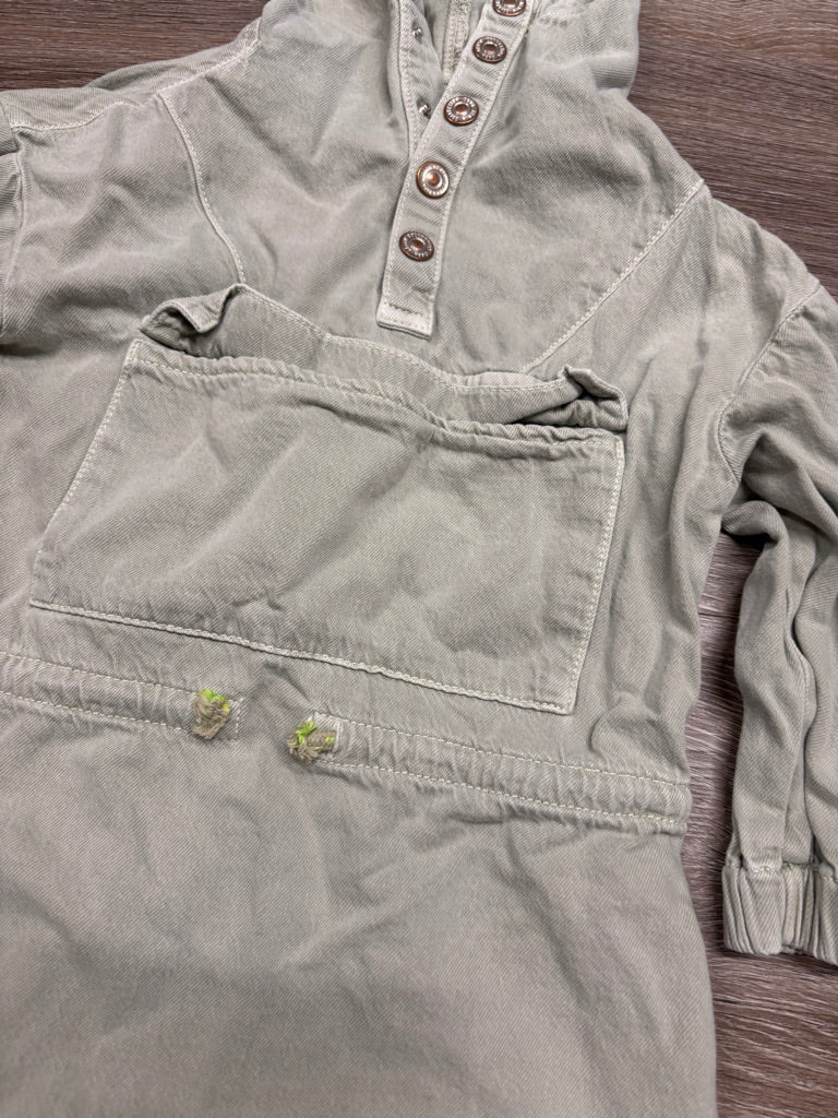 Zara Size 6 Denim Tunic with Hood - Light Green