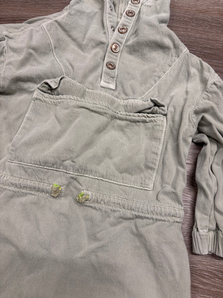 Zara Size 6 Denim Tunic with Hood - Light Green