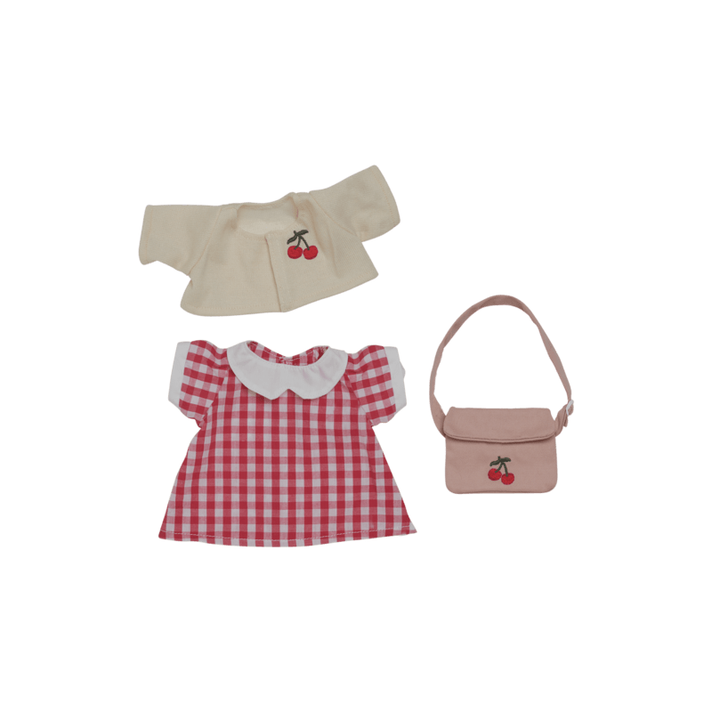 Olli Ella Dinkum Cherry Gingham Outfit Set - Nest and Sprout - Olli Ella