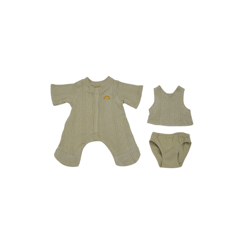 Dinkum Dolls Pointelle PJ Set - Sage - Nest and Sprout - Olli Ella