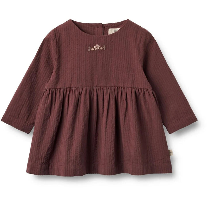 Wheat Long Sleeve Dress – 18M | Dress Gunvor Embroidery - Nest and Sprout-Consignment