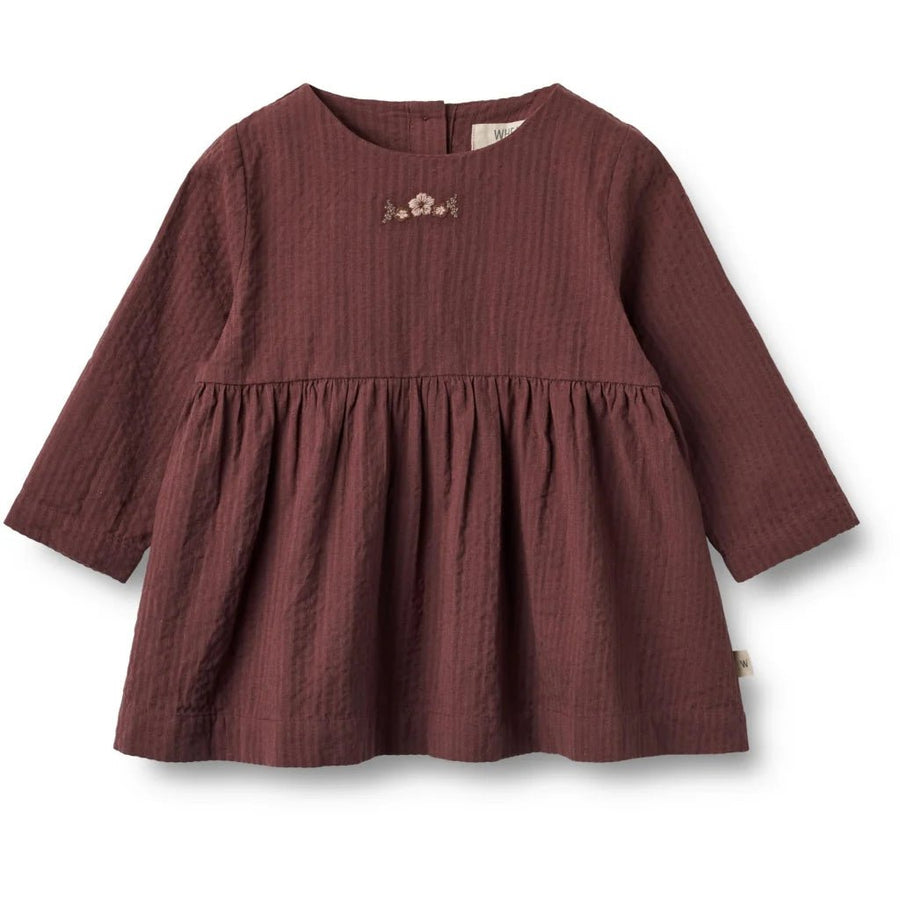 Wheat Long Sleeve Dress – 18M | Dress Gunvor Embroidery - Nest and Sprout-Consignment