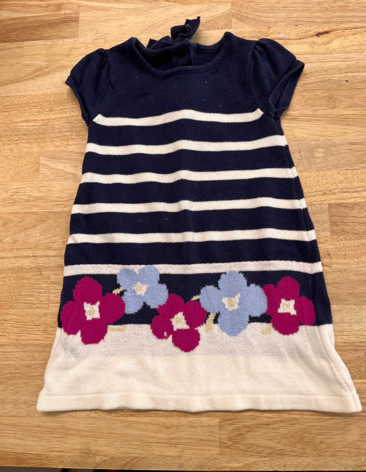 Gymboree 2T Sweater Knit Dress – Blue & White imperfect