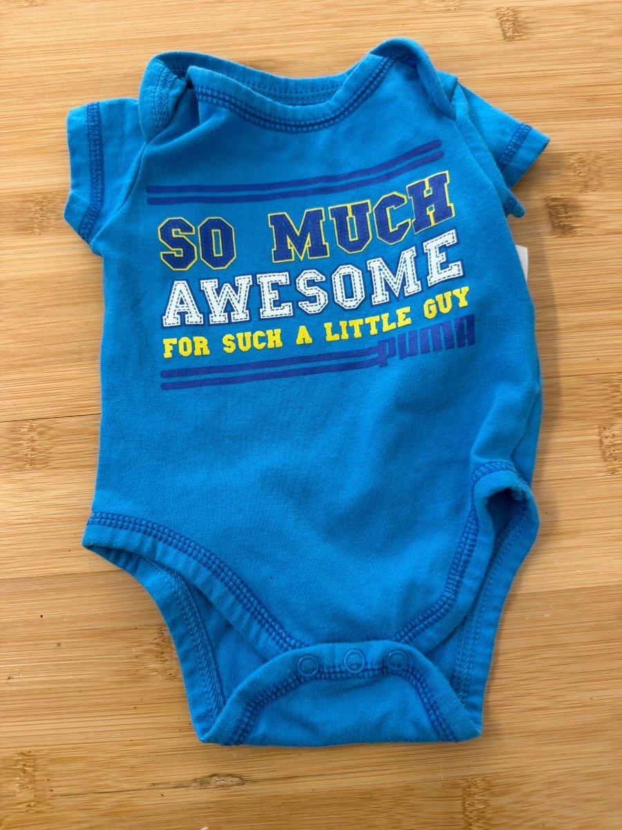 Puma So Much Awesome Bodysuit – 3M | Blue One-Piece - Nest and Sprout-Consignment