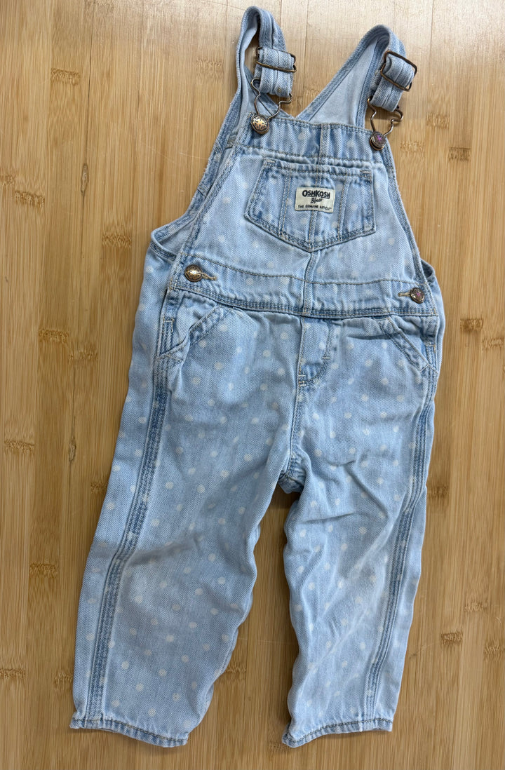 OshKosh Overalls – 24 Months | Straight Wash | Pink Hearts